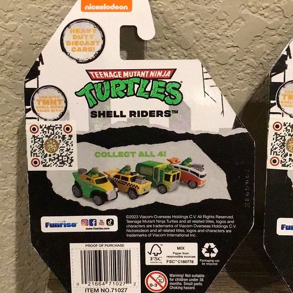 Teenage Mutant Ninja Turtles TMNT Nickelodeon Shell Riders Set Of 4 Cars New - Picture 5 of 9